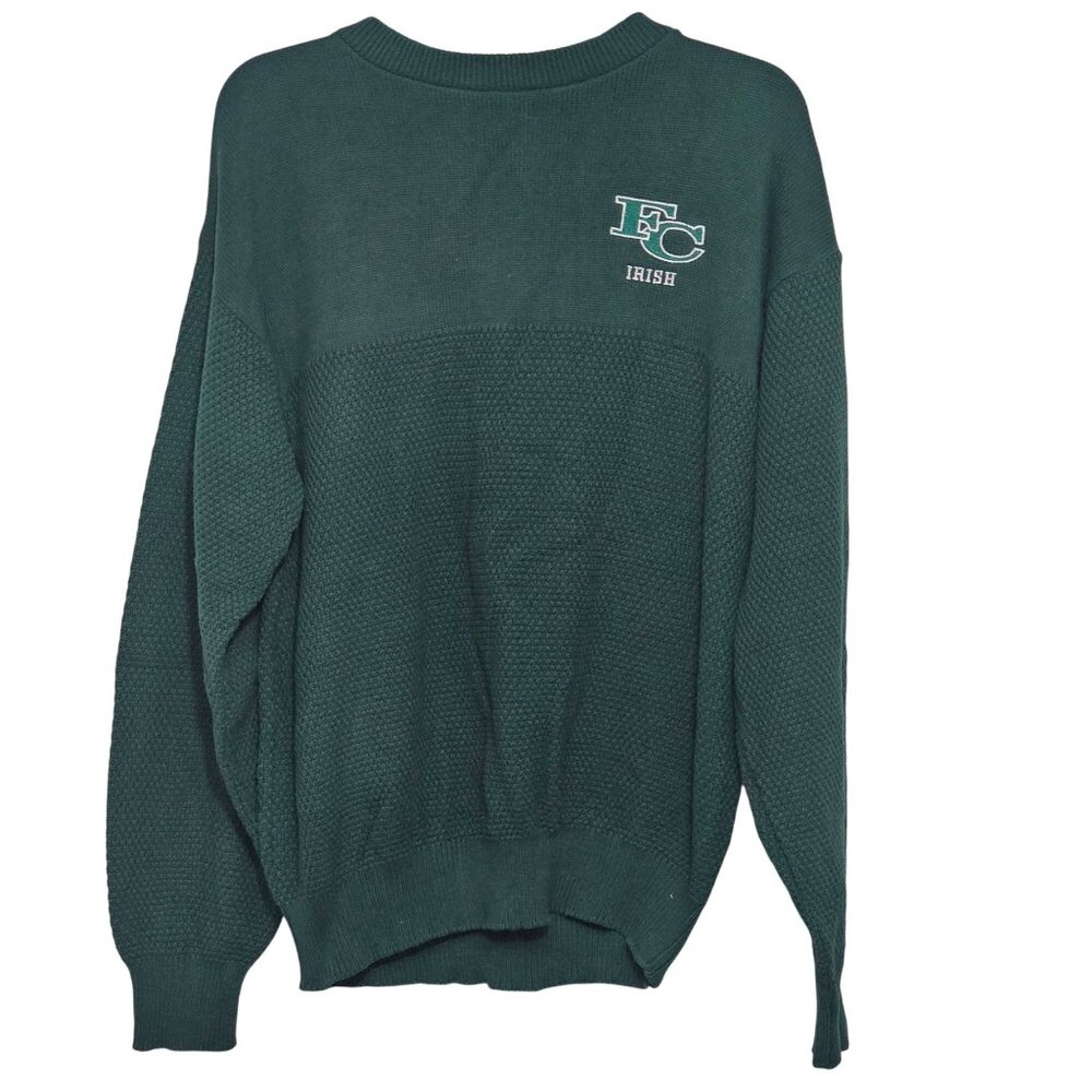 Andrew Rohan FC Irish Green Cotton Tight Knit Sweater Medium USA Made Vintage